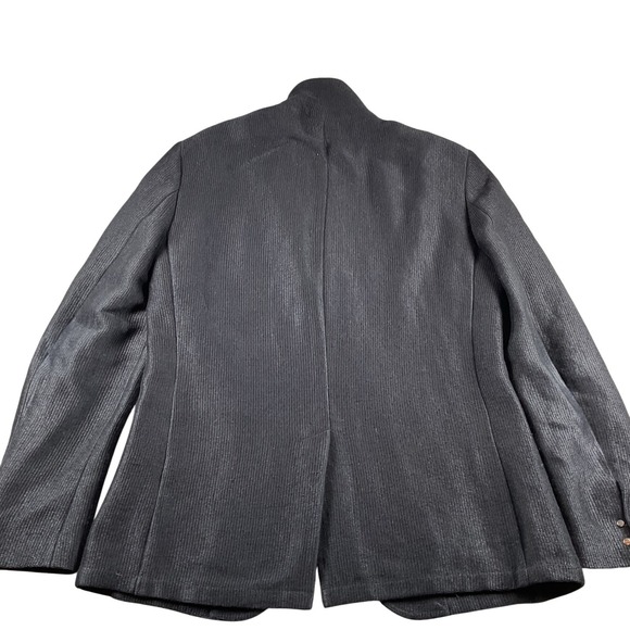 John Varvatos Mens Black Corded Blazer Jacket Size 50 Made in Italy 66% linen - Picture 2 of 11